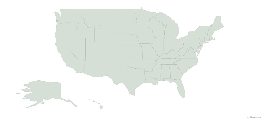 US states map
